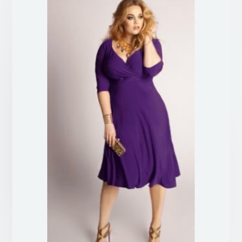 Tiana B. Purple Fit Flare Dress
